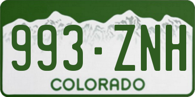 CO license plate 993ZNH