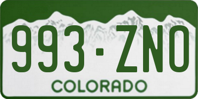 CO license plate 993ZNO