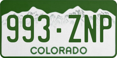 CO license plate 993ZNP