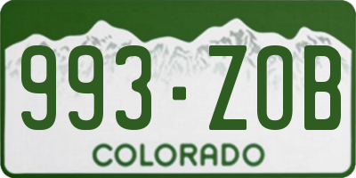 CO license plate 993ZOB