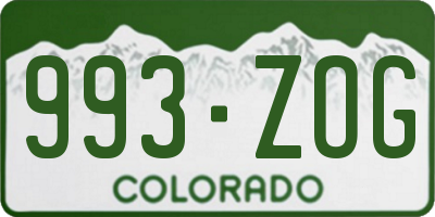 CO license plate 993ZOG
