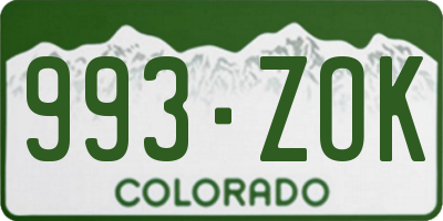 CO license plate 993ZOK