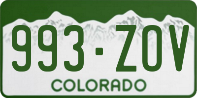 CO license plate 993ZOV