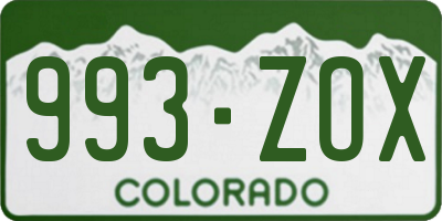 CO license plate 993ZOX