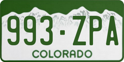 CO license plate 993ZPA