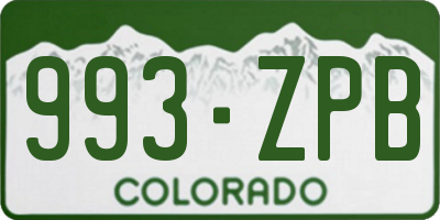 CO license plate 993ZPB