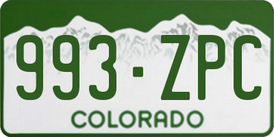 CO license plate 993ZPC