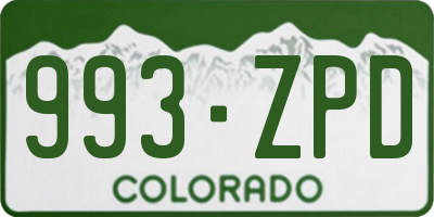 CO license plate 993ZPD