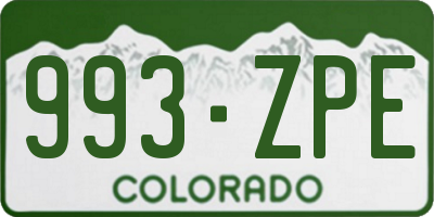CO license plate 993ZPE
