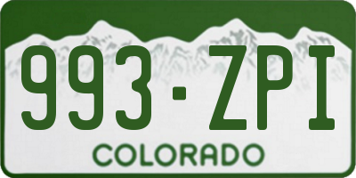 CO license plate 993ZPI