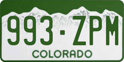 CO license plate 993ZPM