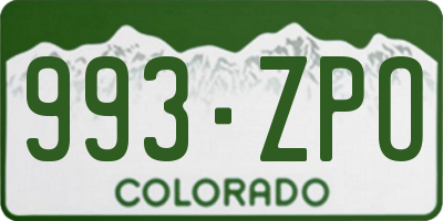 CO license plate 993ZPO