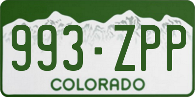 CO license plate 993ZPP