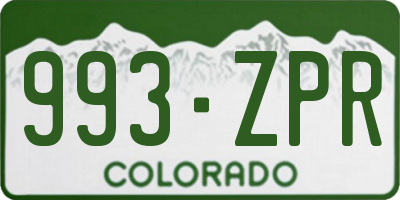 CO license plate 993ZPR