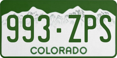 CO license plate 993ZPS