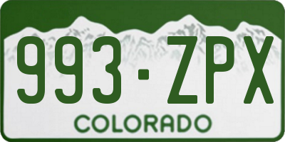 CO license plate 993ZPX