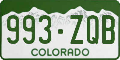 CO license plate 993ZQB