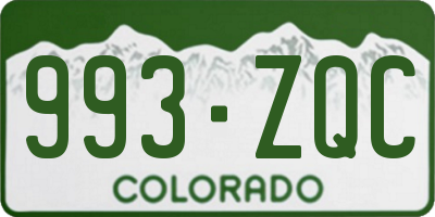 CO license plate 993ZQC