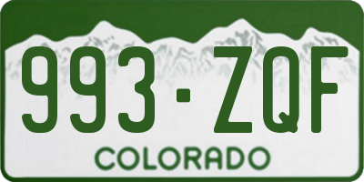 CO license plate 993ZQF