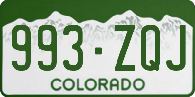CO license plate 993ZQJ