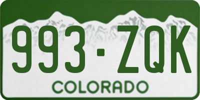 CO license plate 993ZQK