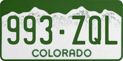 CO license plate 993ZQL