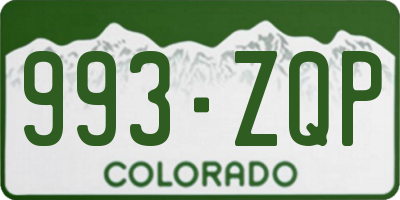 CO license plate 993ZQP