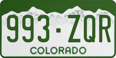 CO license plate 993ZQR