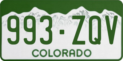 CO license plate 993ZQV