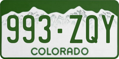 CO license plate 993ZQY