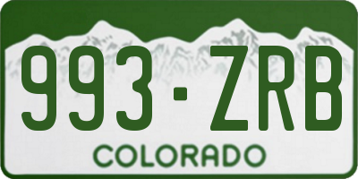 CO license plate 993ZRB