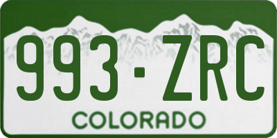CO license plate 993ZRC