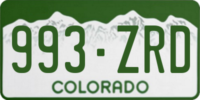 CO license plate 993ZRD