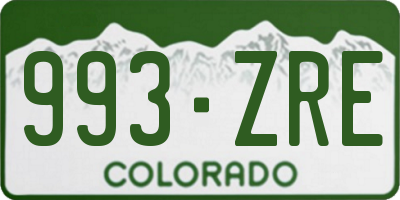 CO license plate 993ZRE