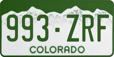 CO license plate 993ZRF