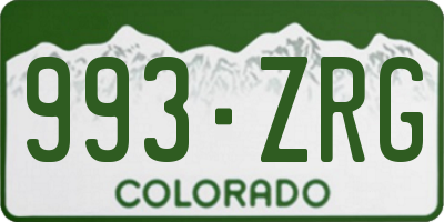 CO license plate 993ZRG