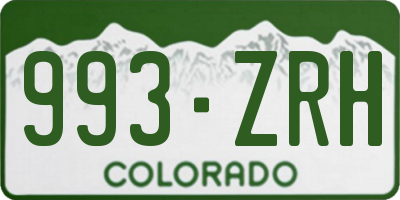 CO license plate 993ZRH
