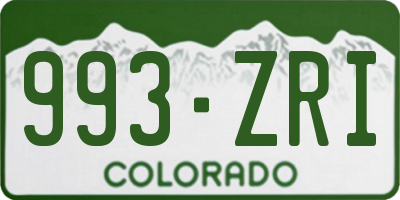 CO license plate 993ZRI