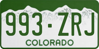 CO license plate 993ZRJ