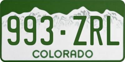 CO license plate 993ZRL