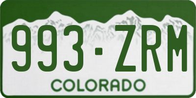 CO license plate 993ZRM