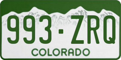 CO license plate 993ZRQ