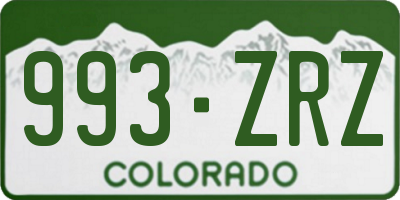 CO license plate 993ZRZ
