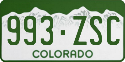 CO license plate 993ZSC