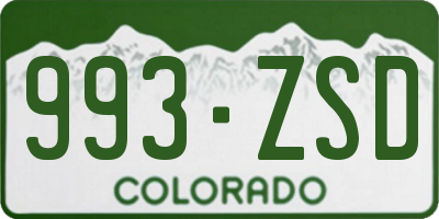 CO license plate 993ZSD