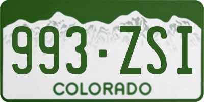 CO license plate 993ZSI