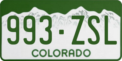 CO license plate 993ZSL
