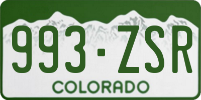 CO license plate 993ZSR