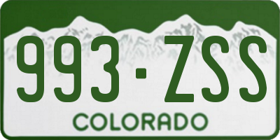 CO license plate 993ZSS
