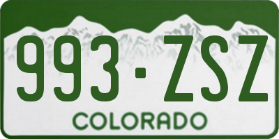 CO license plate 993ZSZ